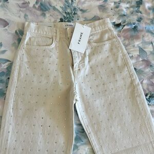 NWT FRAME Jeans Le Jane Crop in Bone Size 26